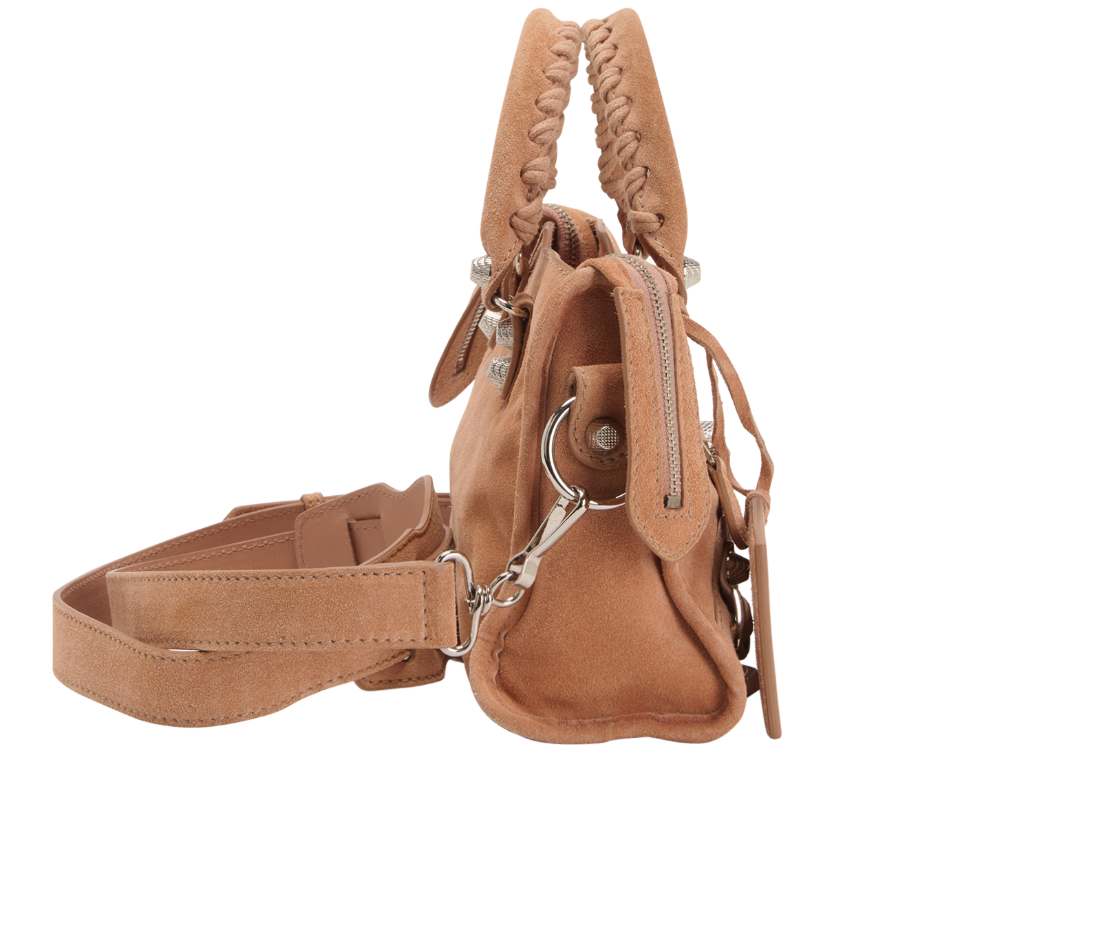 City Bag, &pound;575, Handbags, Pink, Suede, Side view